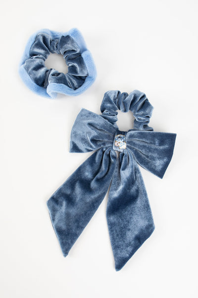 Lydia Velvet Bow Scrunchie Pair