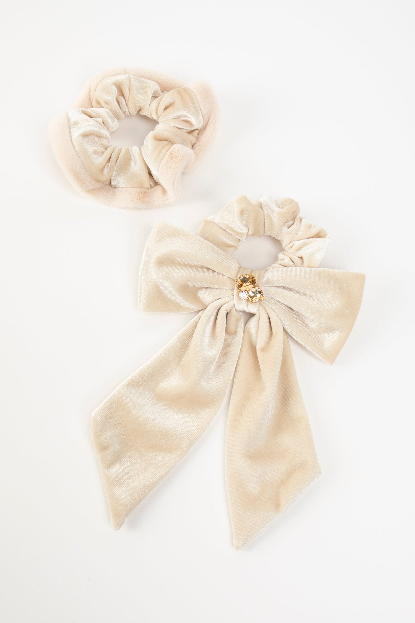 Lydia Velvet Bow Scrunchie Pair