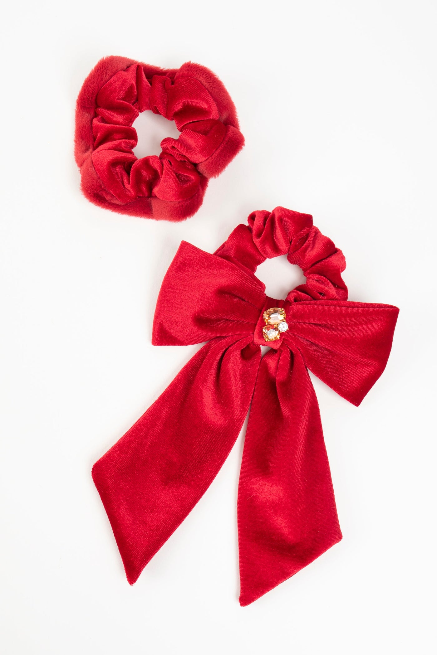 Lydia Velvet Bow Scrunchie Pair