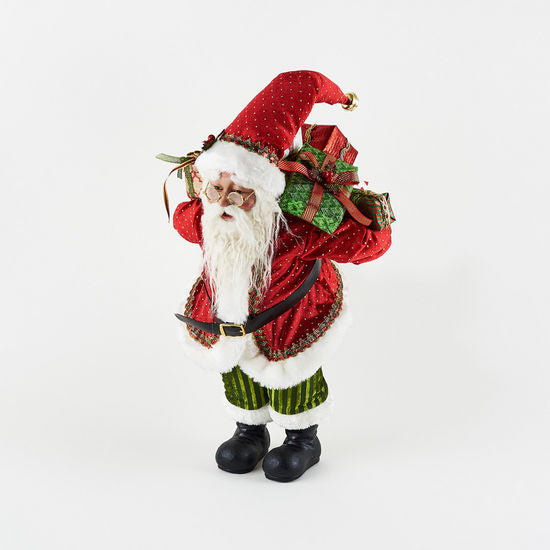 Santa w/Gifts, Fabric/Resin, 20"