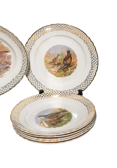 13 pc French Pheasant Plate Set