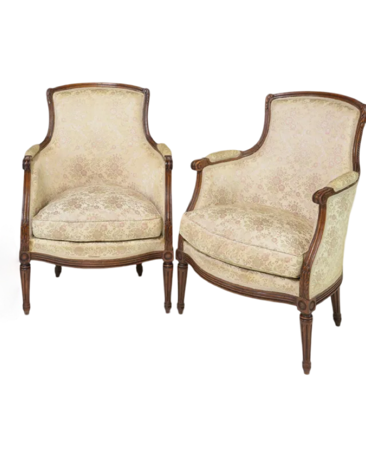 Pair of Antique Louis XVI Bergere Chairs