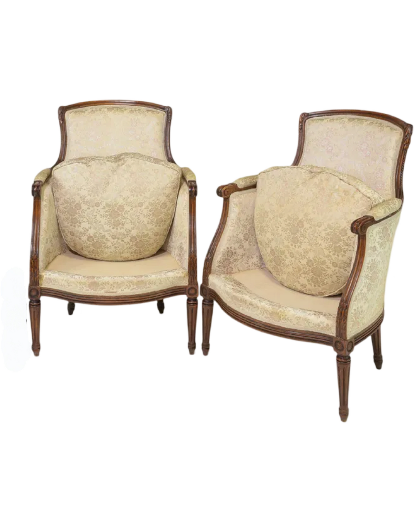 Pair of Antique Louis XVI Bergere Chairs