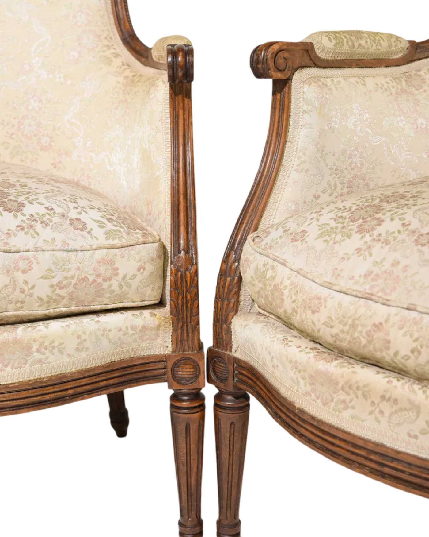 Pair of Antique Louis XVI Bergere Chairs