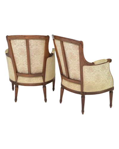 Pair of Antique Louis XVI Bergere Chairs