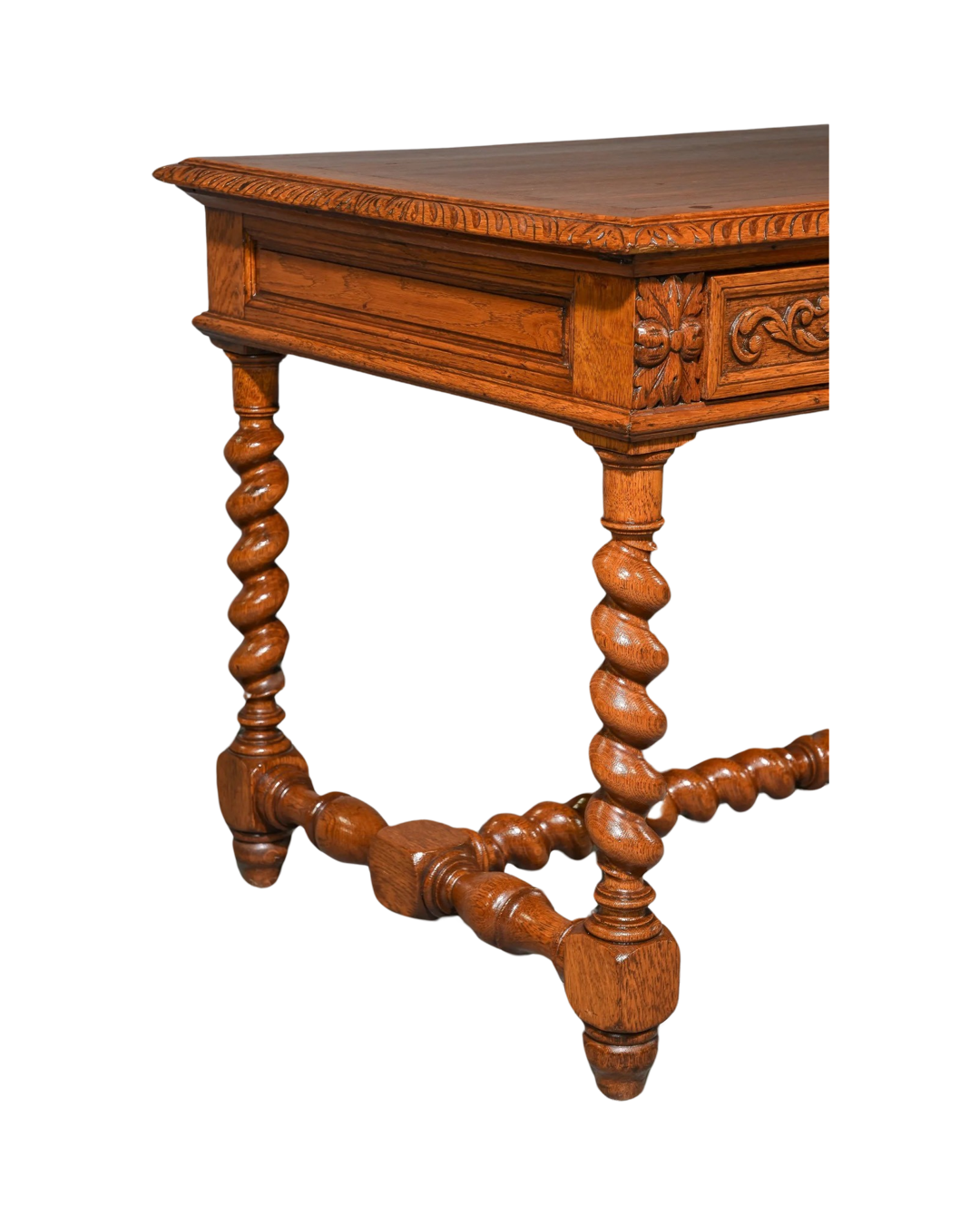 Louis XIII Style Barley Twist 2 Drawer Writing Table