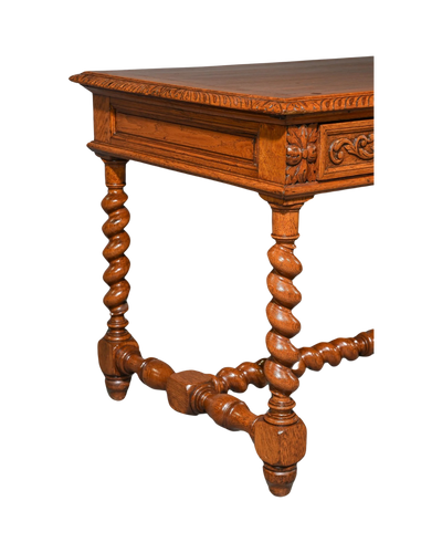 Louis XIII Style Barley Twist 2 Drawer Writing Table