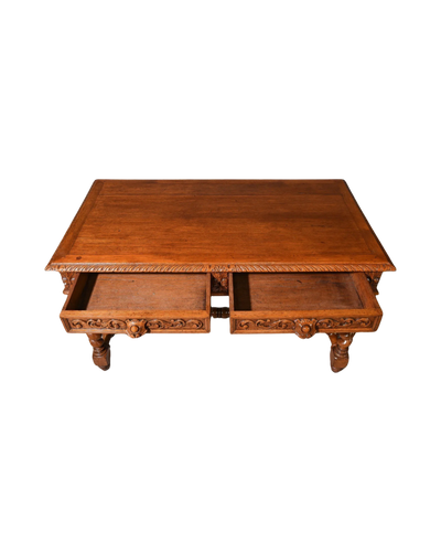 Louis XIII Style Barley Twist 2 Drawer Writing Table