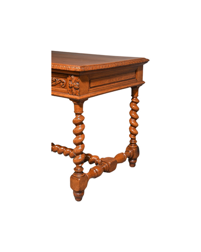 Louis XIII Style Barley Twist 2 Drawer Writing Table