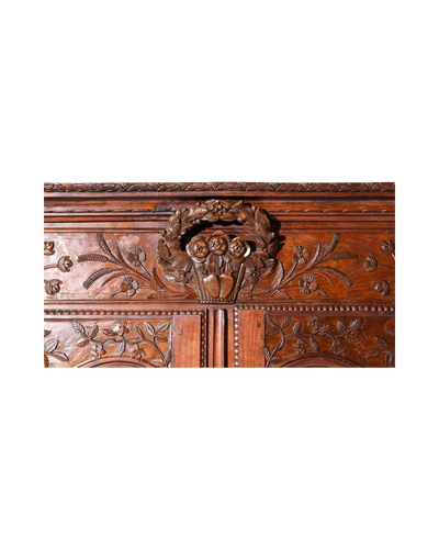 Antique French Oak Marriage Armoire, 19th c.