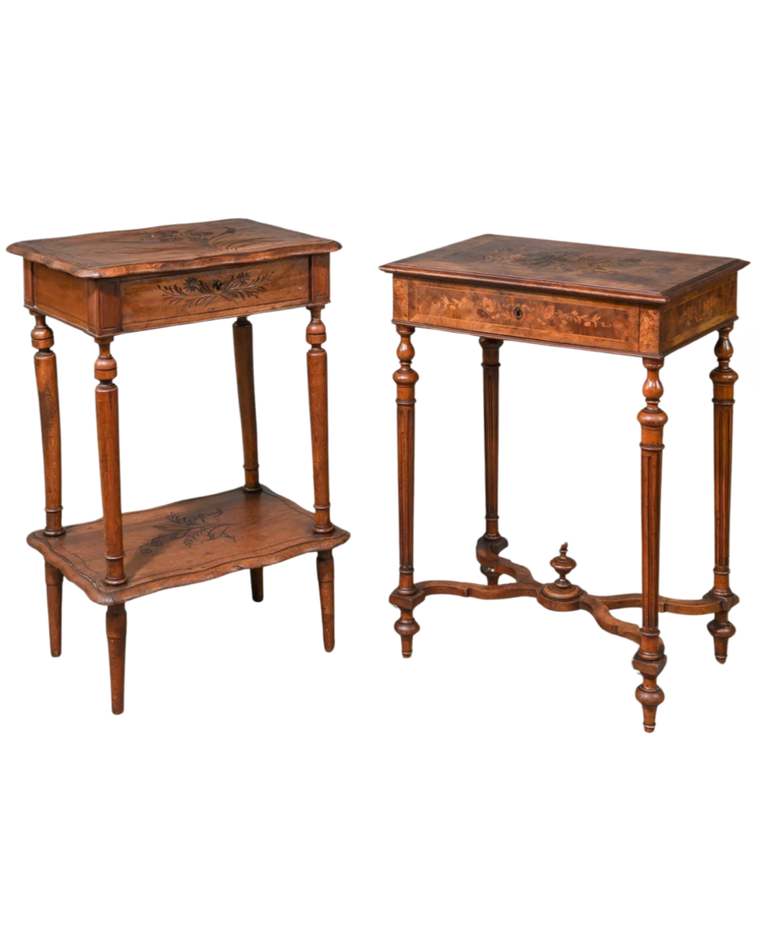 Antique French Walnut Sewing Table