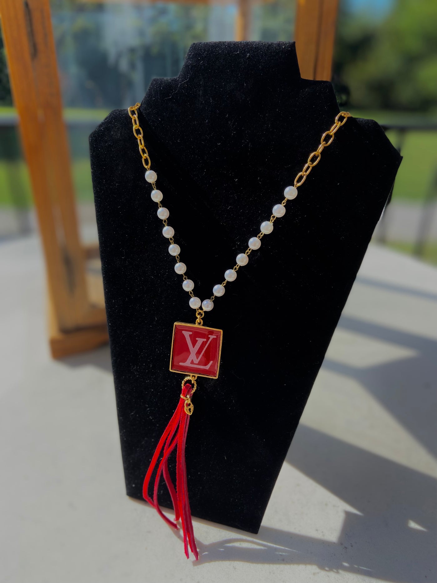 Red LV Tassel Necklace