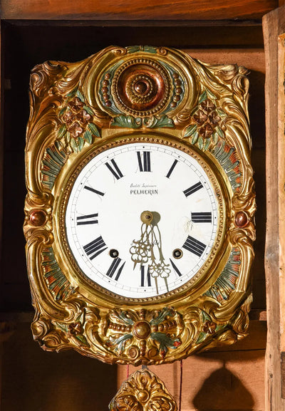 Antique French Chestnut Vaisselier with Clock, c. 1800's