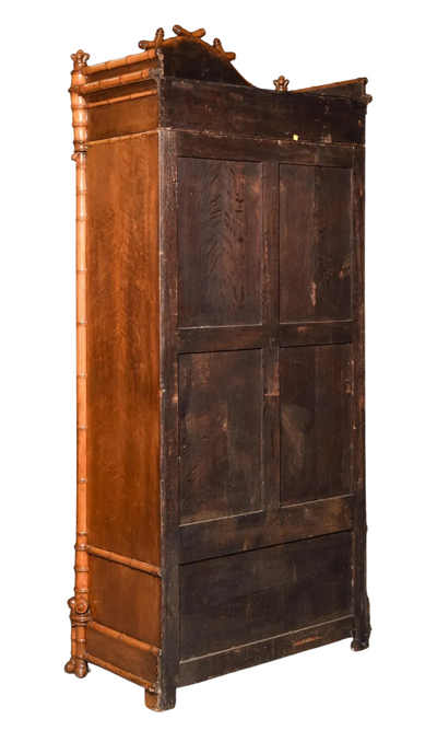 Antique French 19th Century Faux Bamboo Armoire