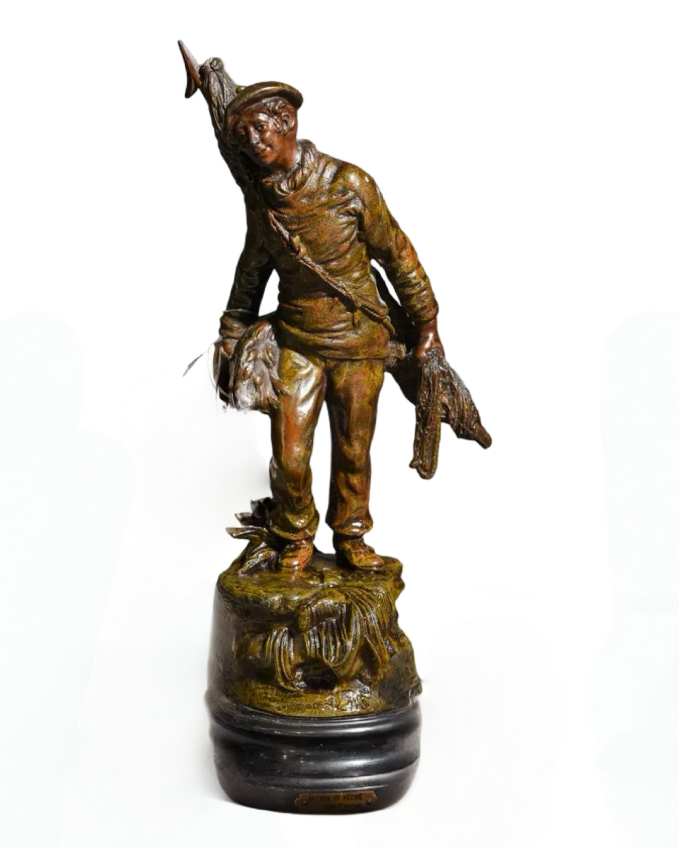 Antique French Fisherman's Statue