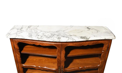 French Marble-Top Display/Bookcase