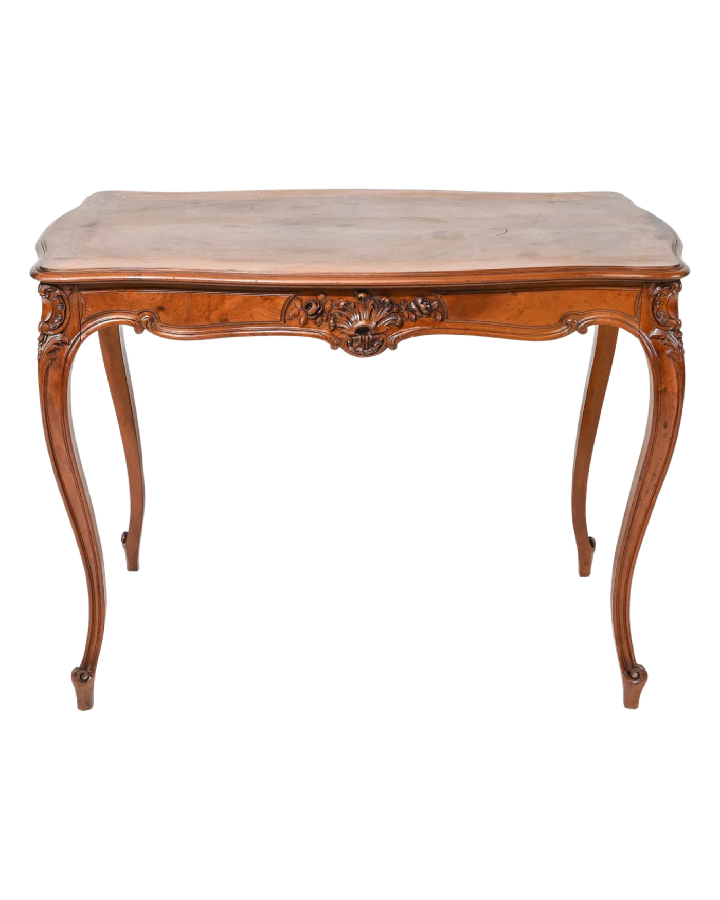 Antique French Louis XV Style Walnut Writing Table