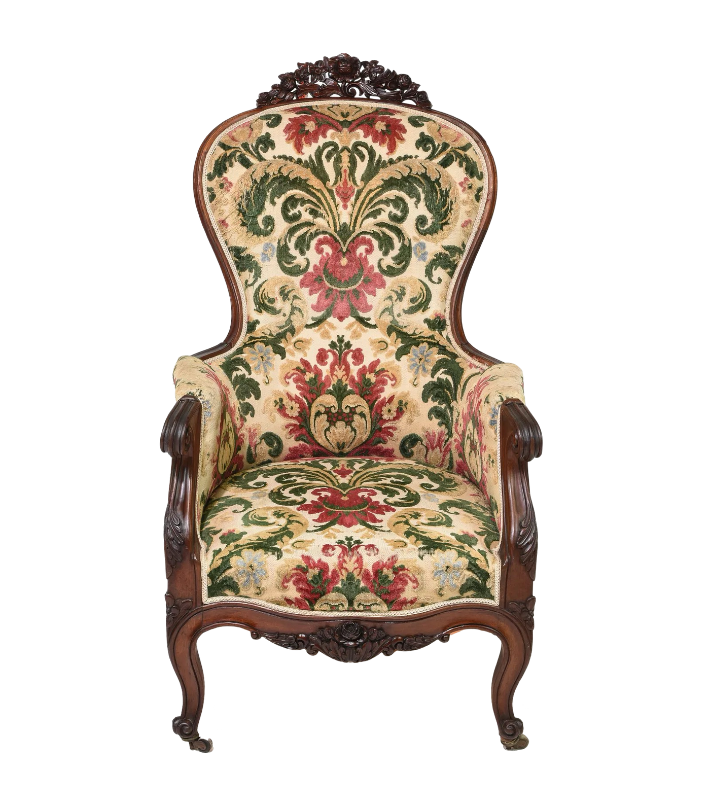 French Napoleon III Style Mahogany Arm Chair