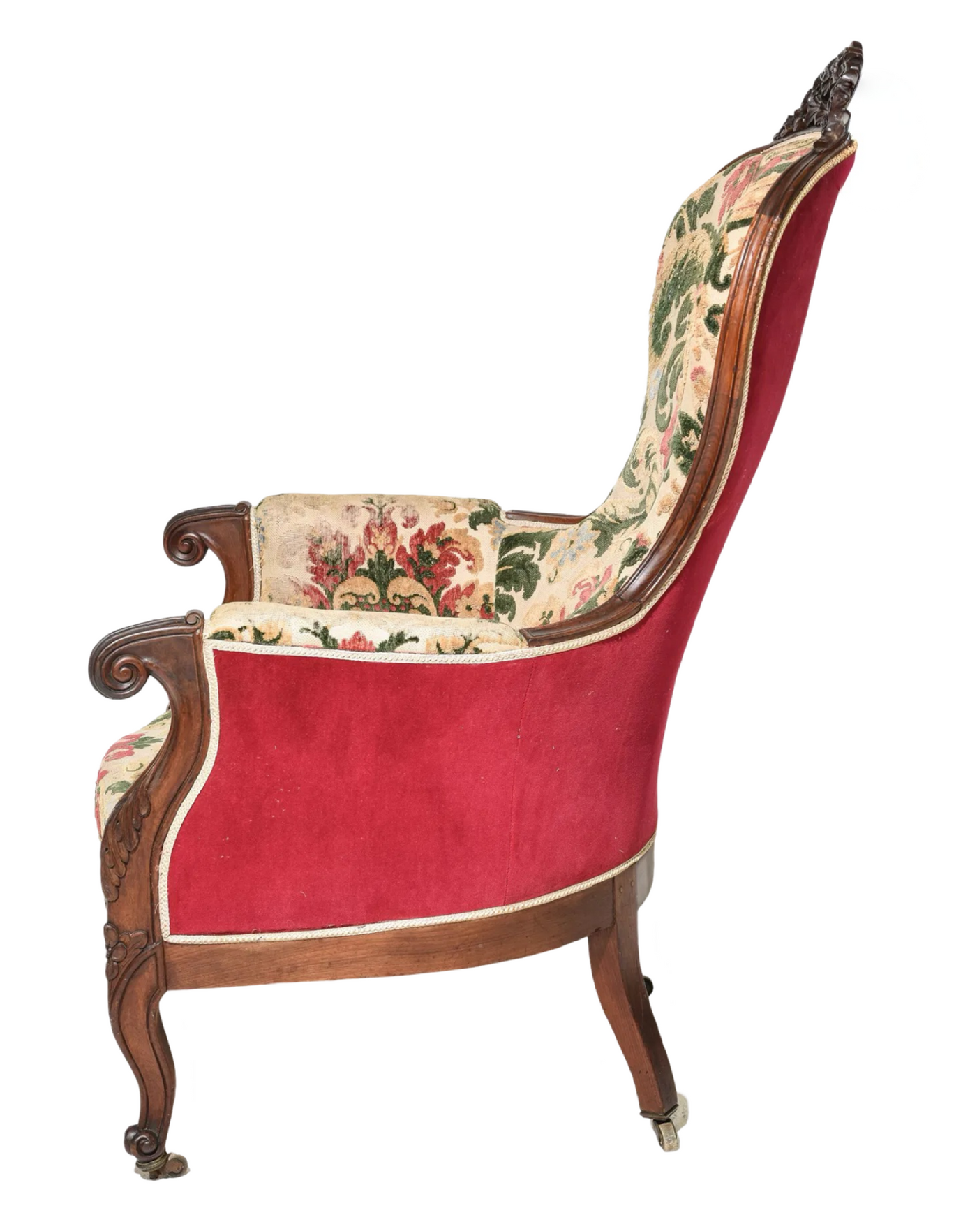 French Napoleon III Style Mahogany Arm Chair