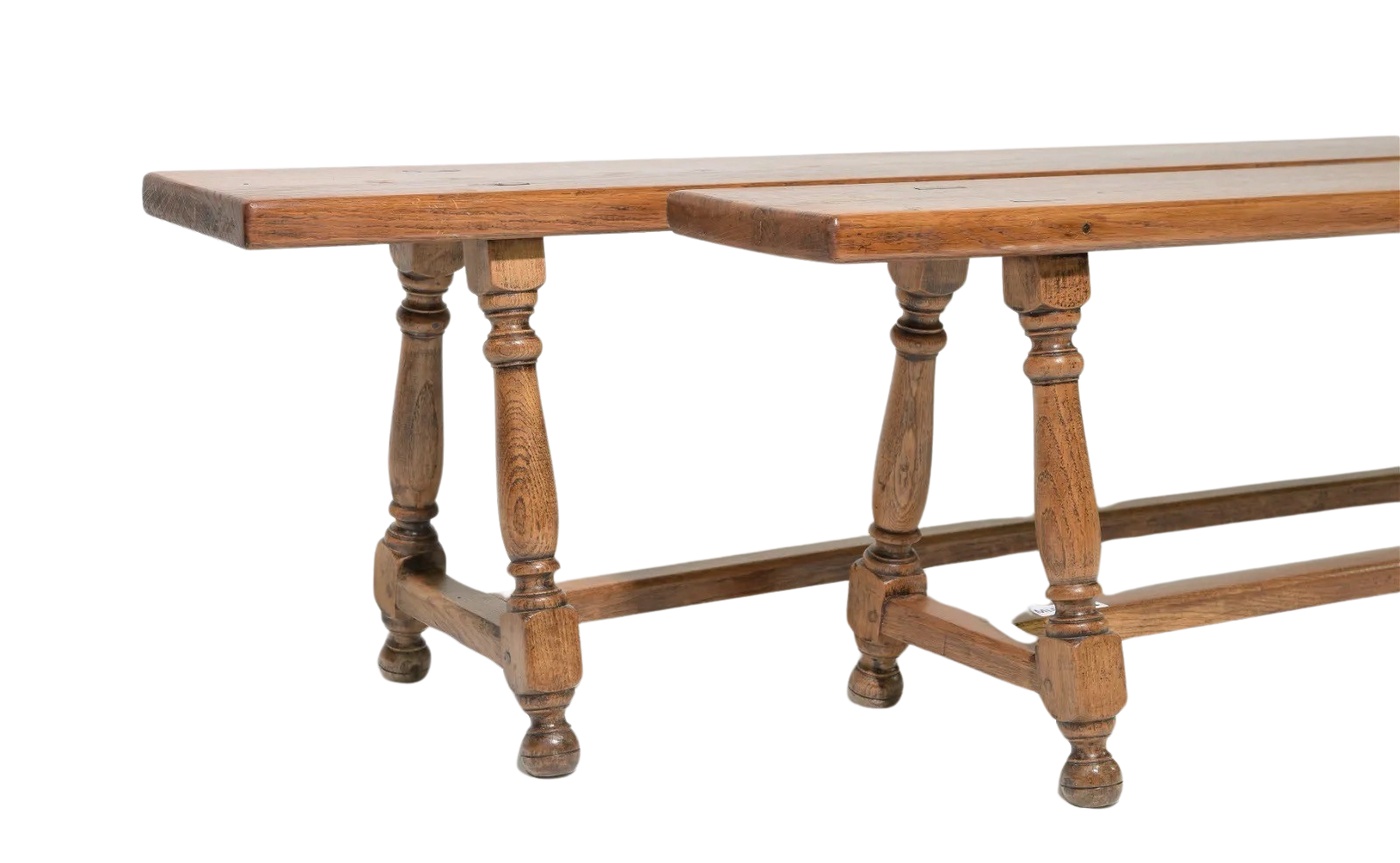 Antique French Farmhouse Oak Benches