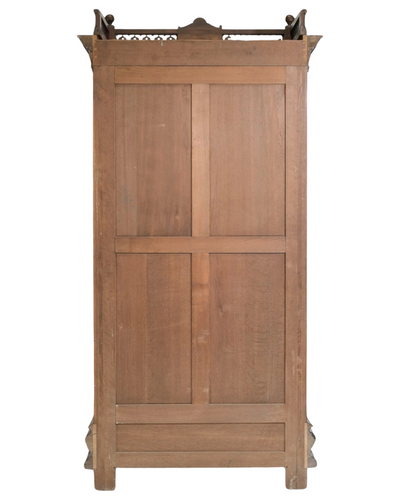 Antique Henri II Walnut Armoire with Mirrored Door