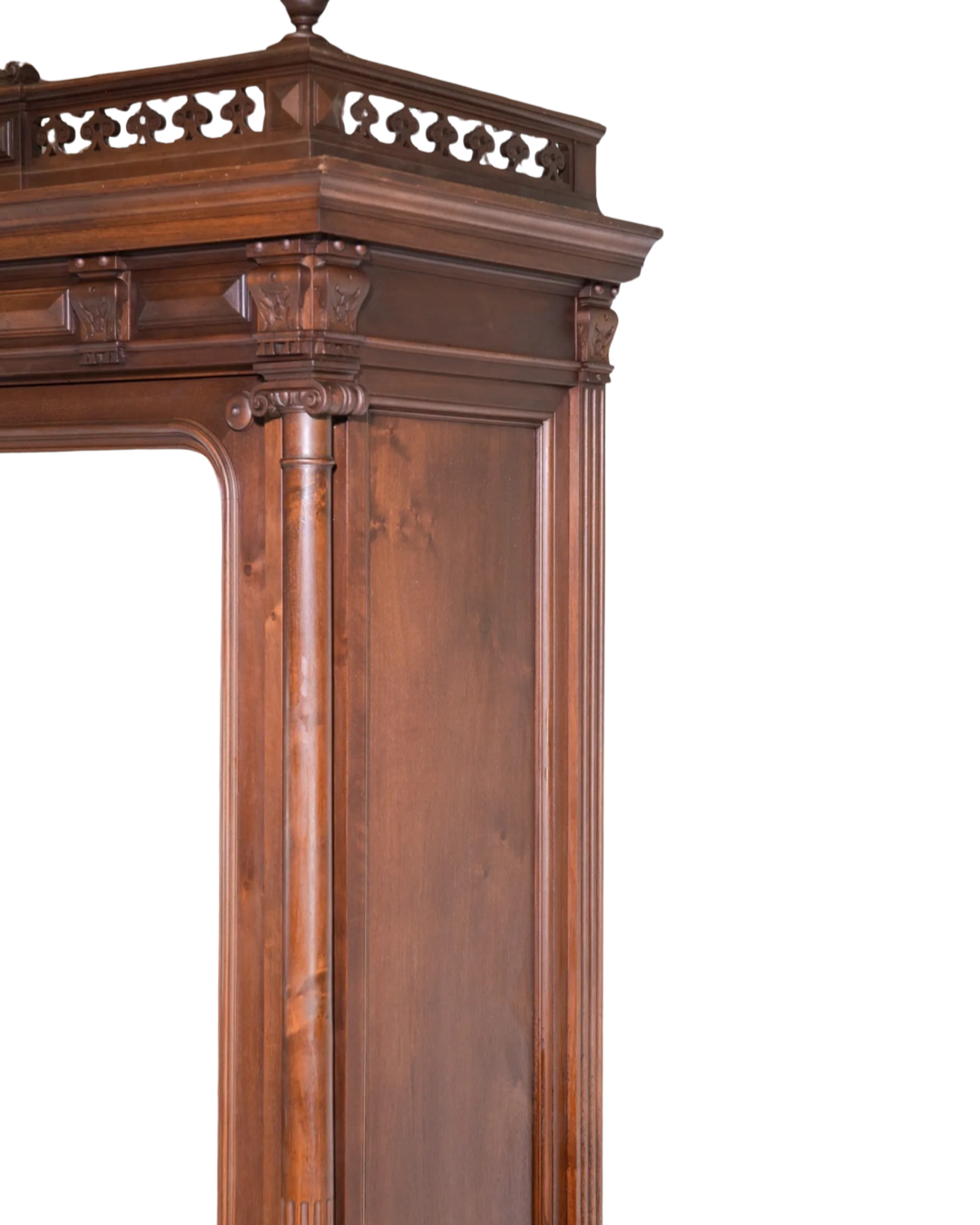 Antique Henri II Walnut Armoire with Mirrored Door