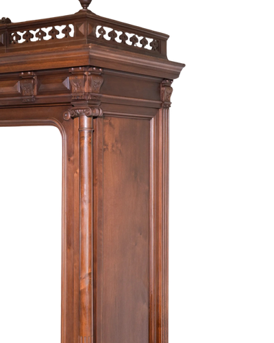 Antique Henri II Walnut Armoire with Mirrored Door