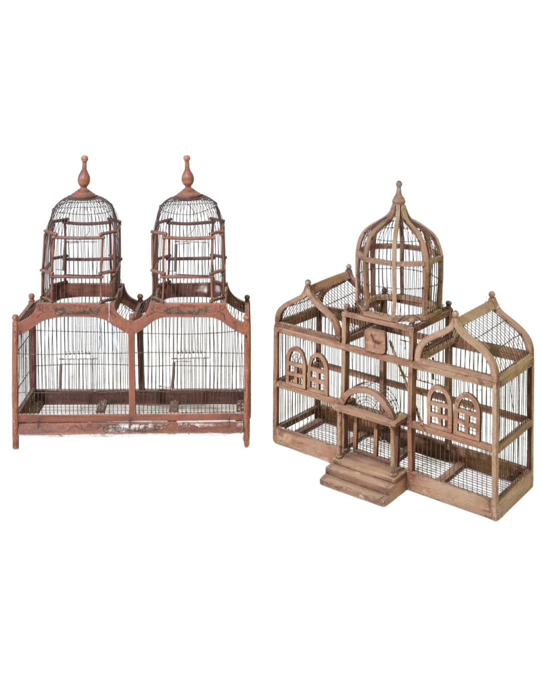 Antique Victorian Wood Birdcage