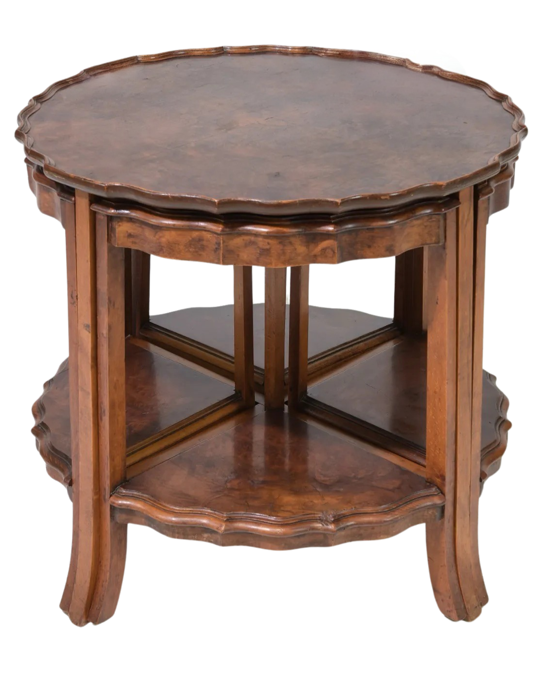 Antique Walnut French Round Nesting Table