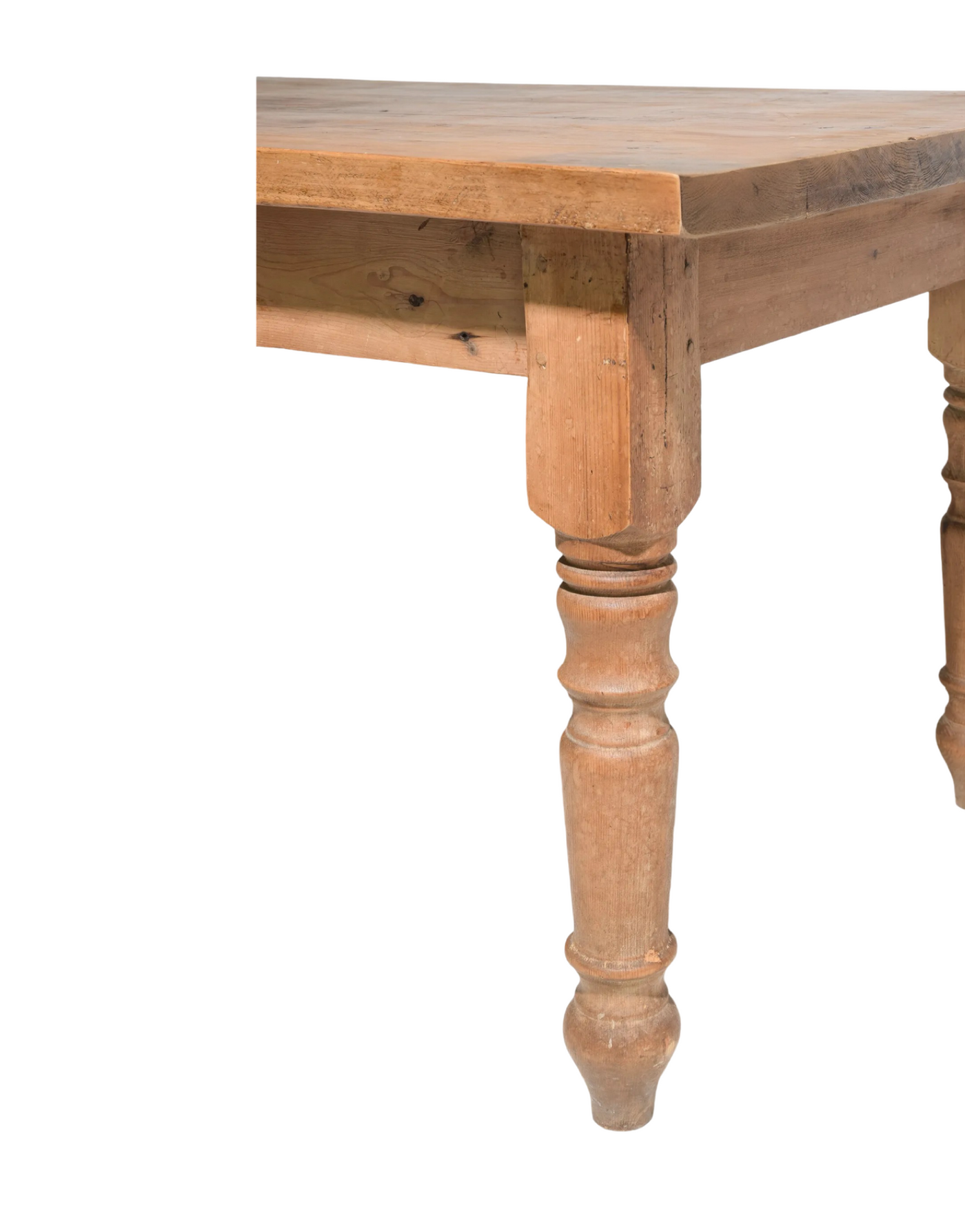 Antique English Pine Turned Leg Table