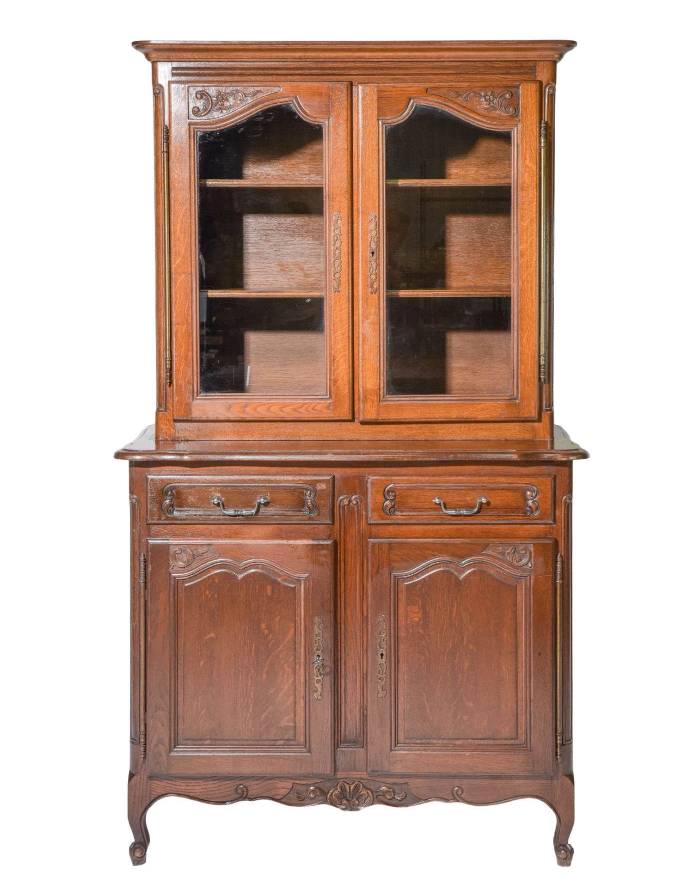 Antique Louis XV French Oak Step Back Bibliothèque