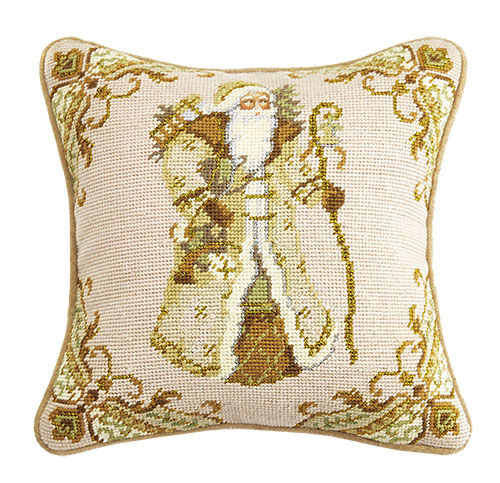 Santa Needlepoint Pillow