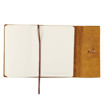 Wings of Eagles Saddle Tan Full Grain Leather Journal with Wrap Closure - Isaiah 40:31