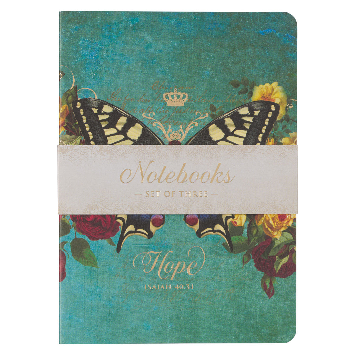 Hope Grace and Be Still Secret Garden Butterfly Notebook Set