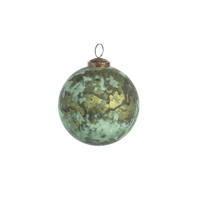 Verdigris Copper Ball Ornament, Small