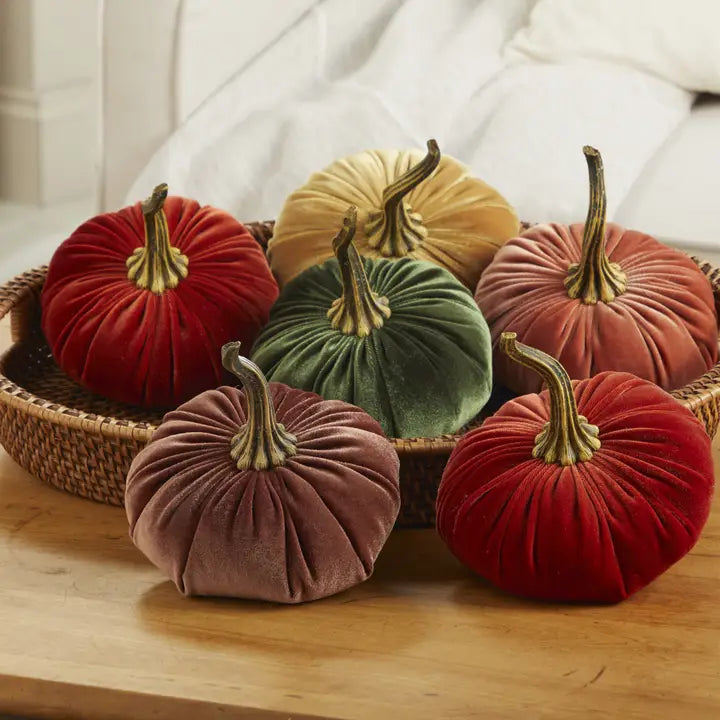 Large & Small Assorted Velvet Pumpkins