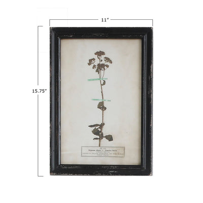 Framed Wall Decor with Floral Art