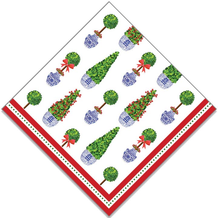 Christmas Topiaries Cocktail Napkins | Pack of 20