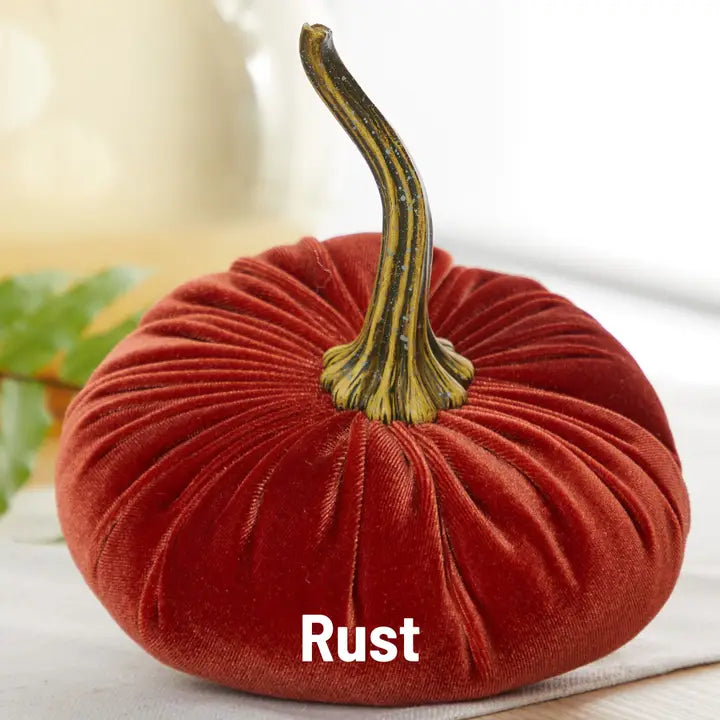 Large & Small Assorted Velvet Pumpkins