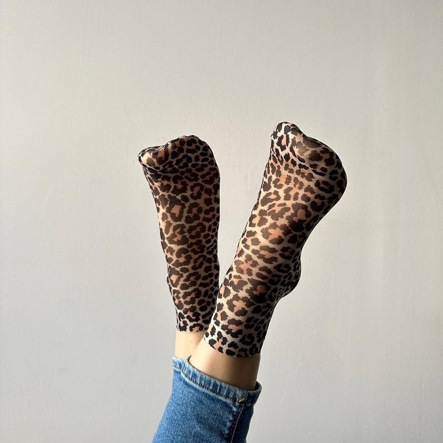 Jane Leopard Socks Women