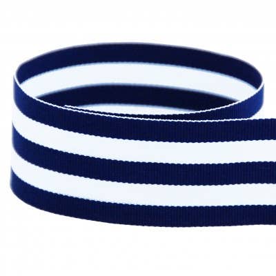 Striped Grosgrain Ribbon Spool | Navy Blue