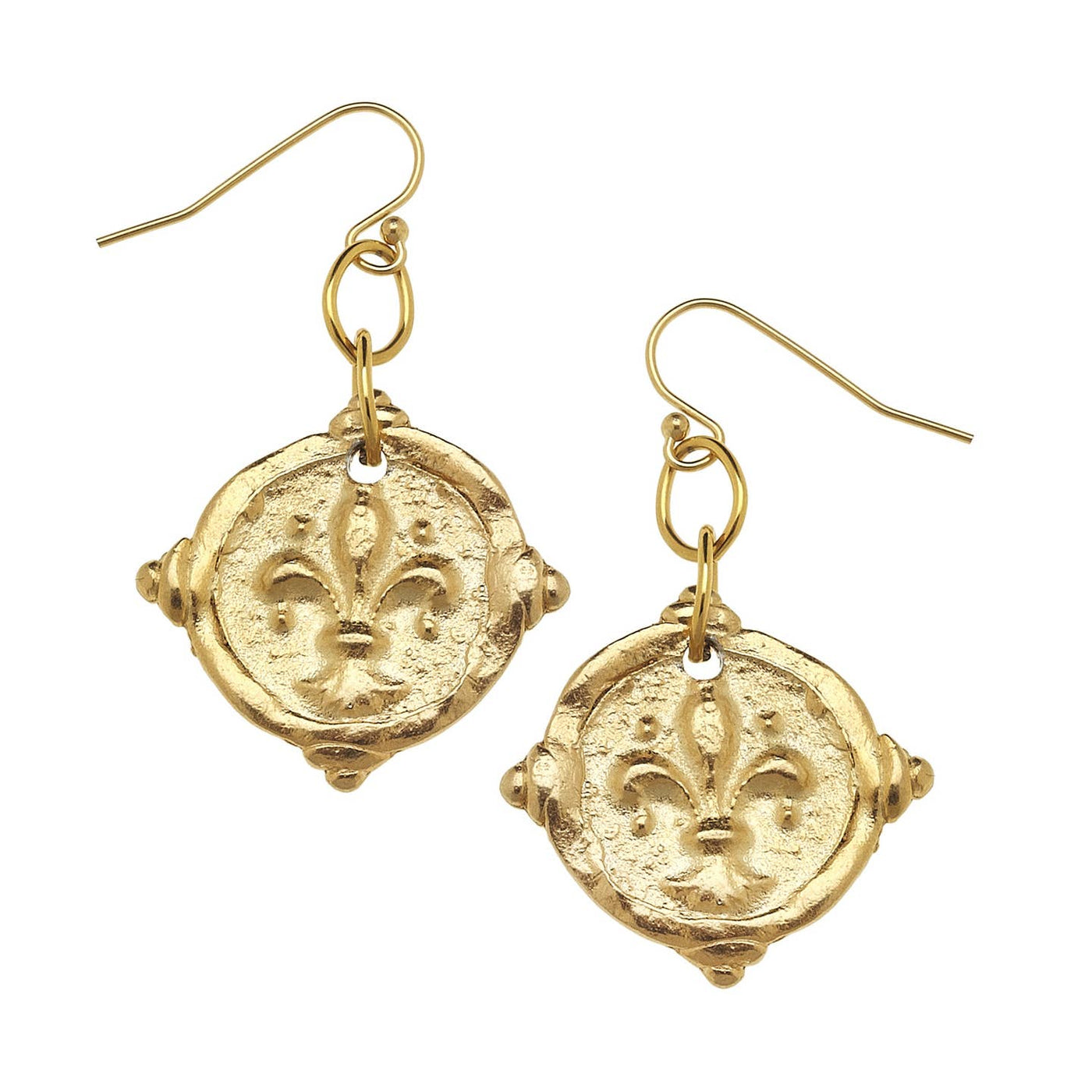 Fleur De Lis Intaglio Earrings