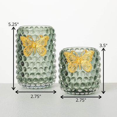 Glass Butterfly Votive Holder