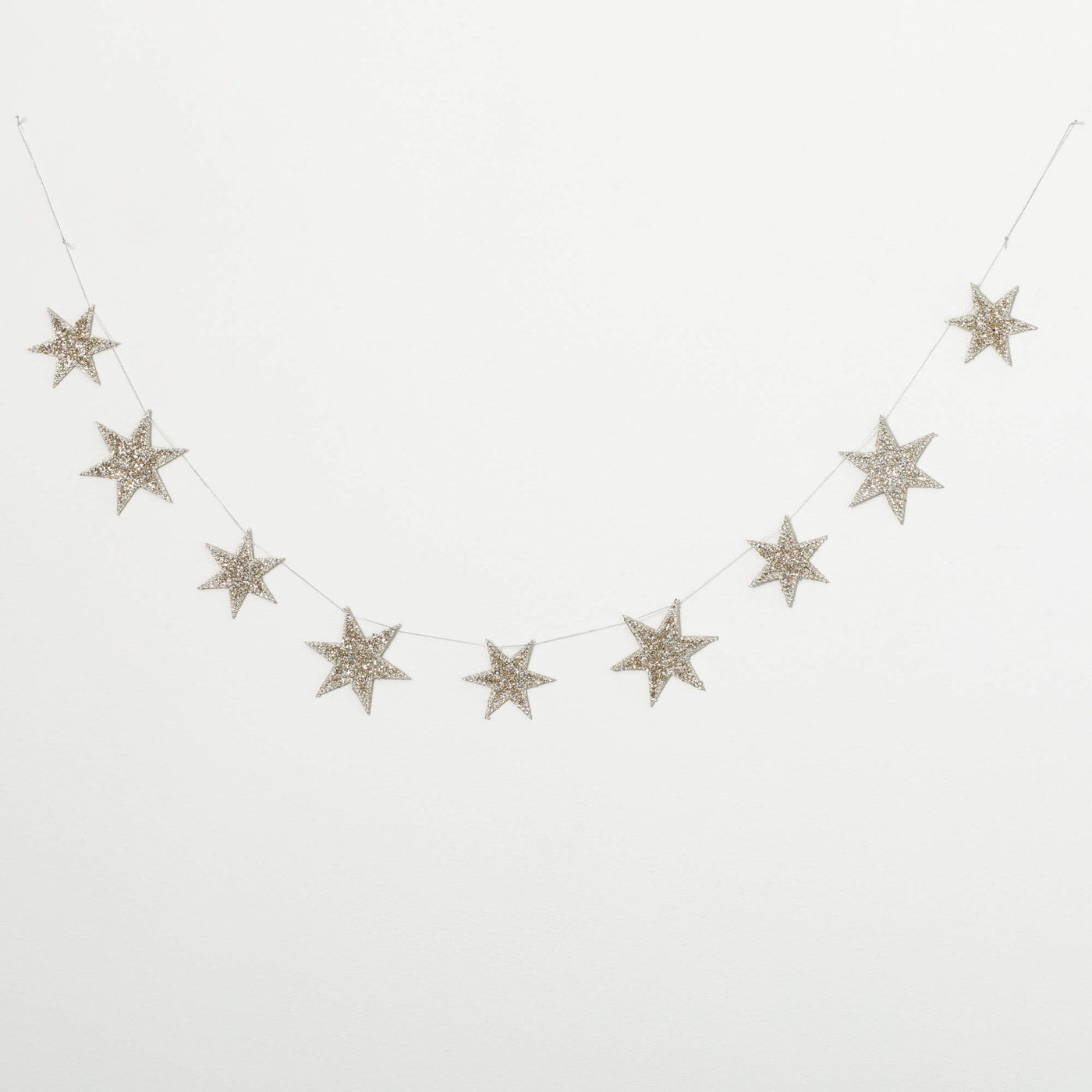 Silver Glitter Star Garland