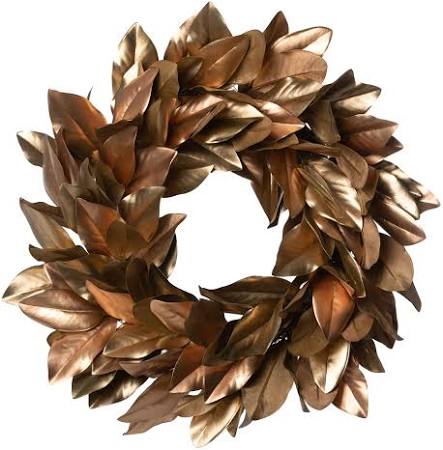 Gilded Magnolia Leaf Wreath