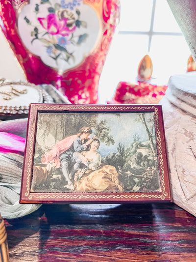 Vintage Music Box with French Scene