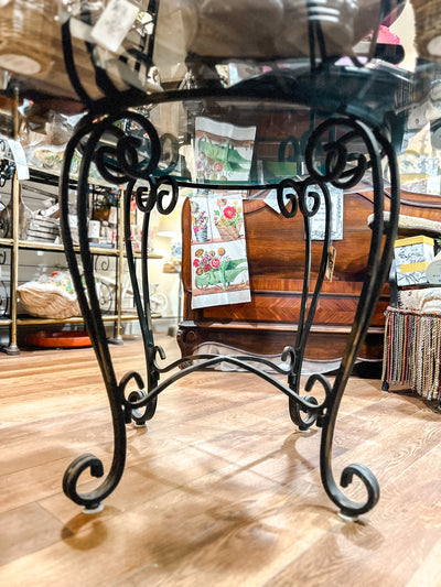 Forged Iron Table Base - France 48" round glass