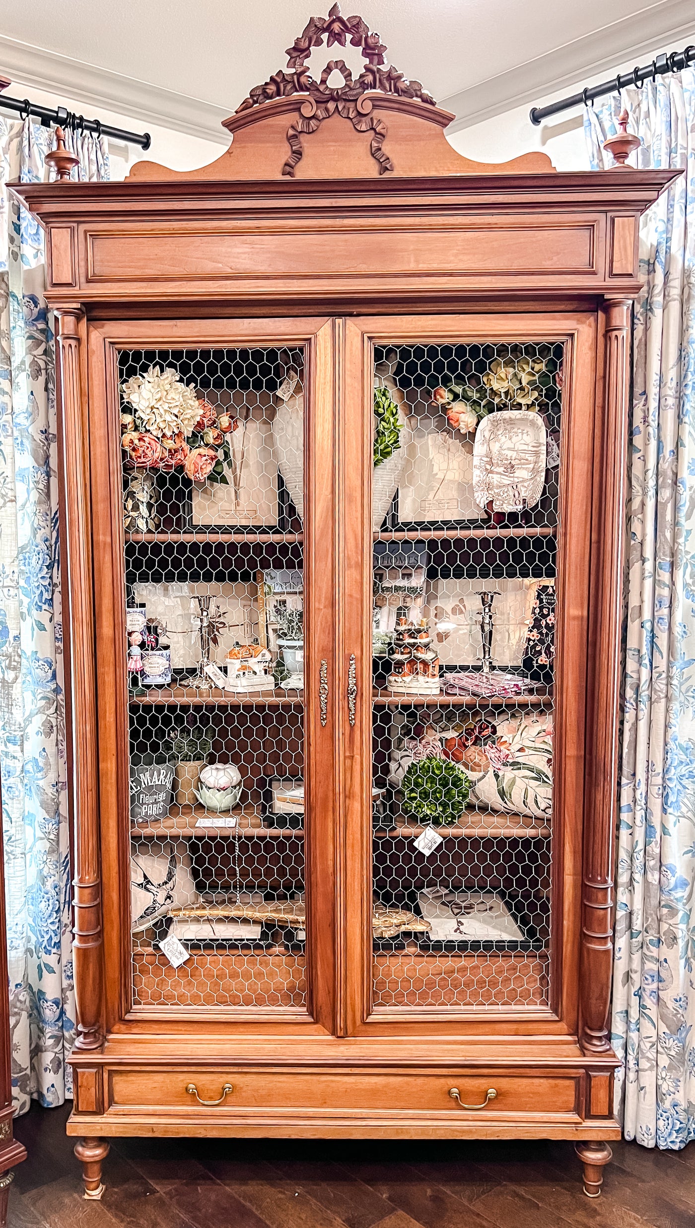 Louis XVI Style Walnut Bibliothèque / Armoire