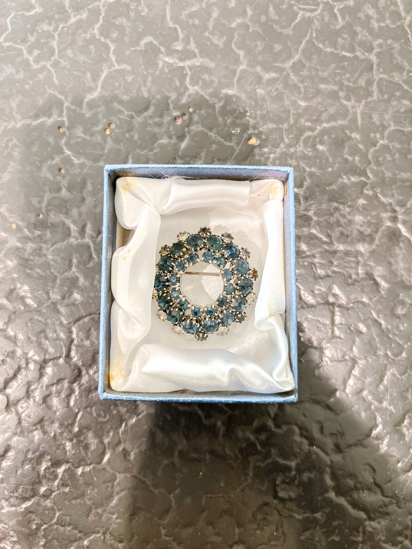 Vintage Blue Gem Brooch