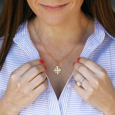 Dainty Jerusalem Cross Necklace